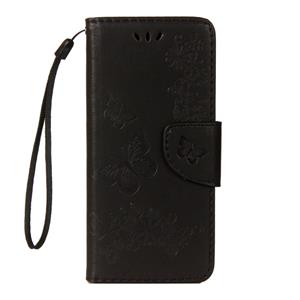 huismerk Voor Galaxy S9 Vintage reliëf bloemen vlinder patroon horizontale Flip lederen draagtas met kaartslot & houder & portemonnee & Lanyard(Black)