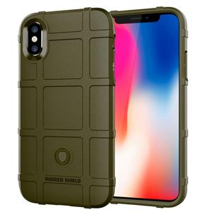 huismerk Volledige dekking schokbestendig TPU Case voor iPhone X (groen)