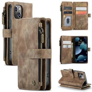 Caseme-C30 PU + TPU multifunctionele horizontale flip lederen tas met houder & kaart slot & portemonnee en rits zak voor iPhone 13 mini