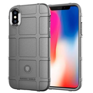 huismerk Volledige dekking schokbestendig TPU Case voor iPhone X (grijs)