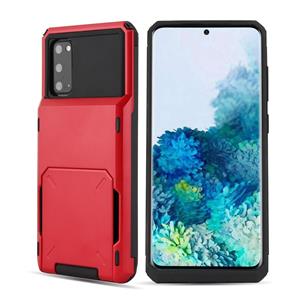 huismerk For Galaxy S20 Drop & Shockproof TPU+PC Case with Card Slot(Red)