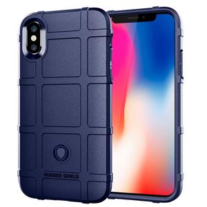 huismerk Volledige dekking schokbestendig TPU Case voor iPhone X (blauw)