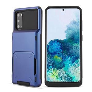 huismerk Voor Galaxy S20 Plus Drop & Shockproof TPU+PC Case met Kaartslot(Blauw)