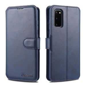 Voor Samsung Galaxy S20 AZNS Kalftextuur horizontale flip lederen hoes met Holder & Card Slots & Wallet & Photo Frame(Blauw)