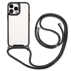 Huismerk Electroplating Hawkeye -telefoonhoesje met lanyard voor iPhone 13 Pro