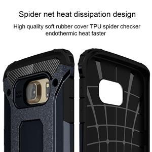 huismerk Voor Samsung Galaxy S6 Edge / G925 harde Armor TPU + PC combinatie hoesje (donker blauw)