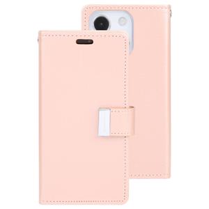 goospery Goofspery Rich Diary Crazy Horse Texture Horizontale Flip Lederen Case met Houder & Card Slots & Portemonnee voor iPhone 13 (Rose Gold)