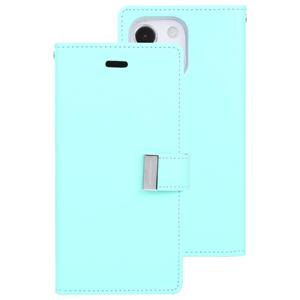 goospery Goosspery Rich Diary Crazy Horse Texture Horizontale Flip Lederen Case met Houder & Card Slots & Portemonnee voor iPhone 13 (Mint Green)