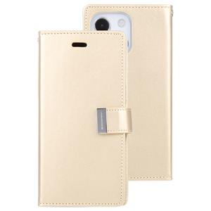 goospery Gospery Rich Diary Crazy Horse Textuur Horizontale Flip Lederen Case met Houder & Card Slots & Portemonnee voor iPhone 13 (Goud)