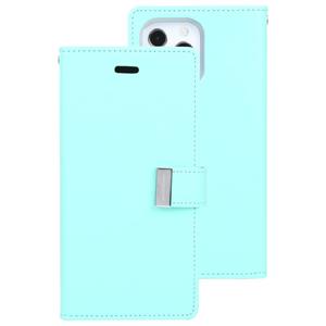 goospery Goosspery Rich Diary Crazy Horse Textuur Horizontale Flip Lederen Case met Houder & Card Slots & Portemonnee voor iPhone 13 Pro (Mint Green)