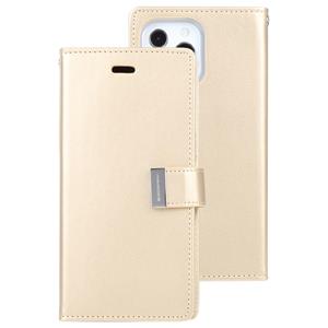 goospery Goosspery Rich Diary Crazy Horse Texture Horizontale Flip Lederen Case met Houder & Card Slots & Portemonnee voor iPhone 13 Pro (Gold)