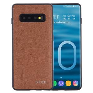 Voor Galaxy S10 GEBEI volledige dekking schokbestendig lederen beschermhoes (bruin)