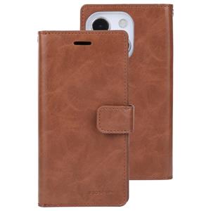 goospery Goosspery Mansoor Crazy Horse Textuur Horizontale Flip Lederen Case met Houder & Kaart Slots & Portemonnee voor iPhone 13 (Brown)