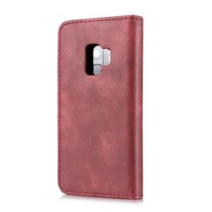 huismerk DG. MING voor Galaxy S9 Crazy Horse textuur horizontale Flip afneembare magnetische beschermhoes met houder & kaartsleuven & Wallet(Red)