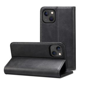 huismerk Kalfstructuur horizontale flip lederen tas met houder & kaart slots & portefeuille voor iphone 13 mini