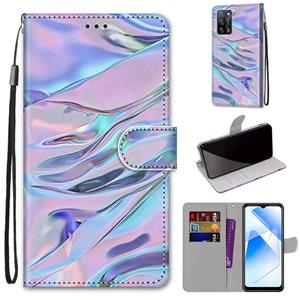 huismerk Voor OPPO A54 4G / A16 4G / A53S 5G / A55 5G Gekleurde Tekening Cross Texture Horizontale Flip PU Lederen Case met Houder & Card Slots & Portemonnee &