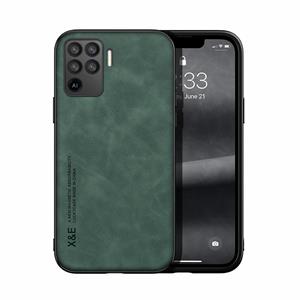 huismerk Voor Oppo A94 4G Skin Feel Magnetic Leather Back Phone Case (Green)