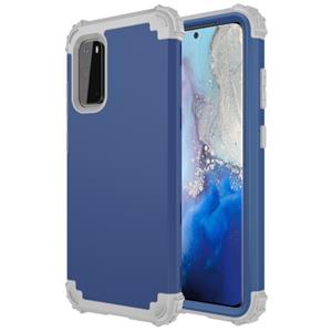 huismerk Voor Galaxy S20 PC+ Siliconen driedelige Anti-drop Mobile Phone Protection Bback Cover (Blauw)