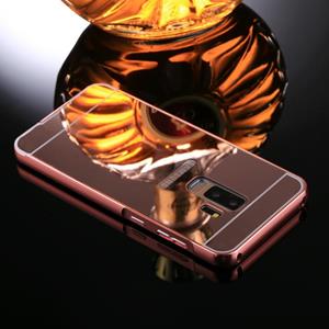 Huismerk Galvaniseren + PC spiegel beschermende Back Cover Case voor Galaxy S9 PLUS (Rose goud)