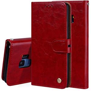 huismerk Voor Galaxy S9 olie Wax textuur horizontale Flip lederen draagtas met houder & kaartsleuven & Wallet(Red)