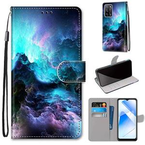 huismerk Voor Oppo A55 5G / A54 4G / A53S 5G / A16 4G Gekleurde Tekening Cross Texture Horizontale Flip PU Lederen Case met Houder & Card Slots & Portemonnee &