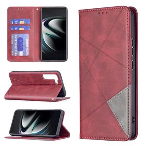 huismerk Voor Samsung Galaxy S22 + 5G Prismatische Onzichtbare Magnetische Horizontale Flip Telefoon Lederen Case met Houder & Card Slots & Fotolijst