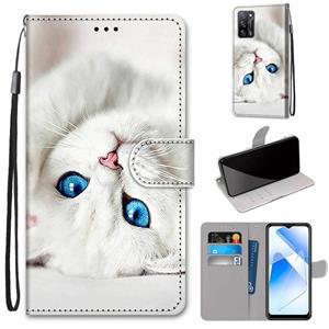 huismerk Voor Oppo A55 5G / A54 4G / A53S 5G / A16 4G Gekleurde Tekening Cross Texture Horizontale Flip PU Lederen Case met Houder & Card Slots & Wallet & Lany