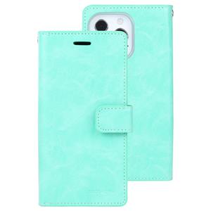 goospery Goosspery Mansoor Crazy Horse Texture Horizontale Flip Lederen Case met Houder & Card Slots & Portemonnee voor iPhone 13 Pro (Mint Green)