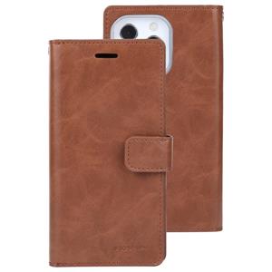 goospery Goofspery Mansoor Crazy Horse Textuur Horizontale Flip Lederen Case met Houder & Kaart Slots & Portemonnee voor iPhone 13 Pro (Brown)