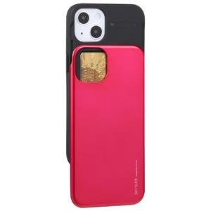 goospery Goosspery Sky Dia Bumper TPU + PC Sliding Back Cover Beschermend Case met kaartsleuf voor iPhone 13 (Rose Red)