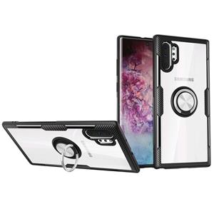 huismerk Krasbestendige TPU + Acryl Ringbeugel beschermhoes voor Galaxy Note 10+(zilver)