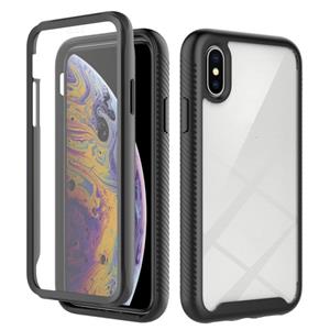 huismerk Starry Sky Solid Color Series Shockproof PC + TPU Hoesje met PET Film Voor iPhone XS / X (Zwart)