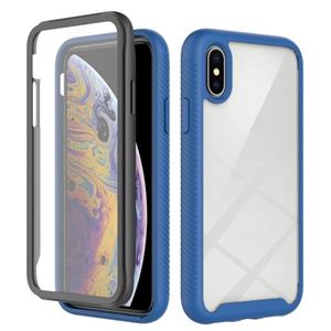 huismerk Starry Sky Solid Color Series Shockproof PC + TPU Hoesje met PET Film Voor iPhone XS / X (Royal Blue)