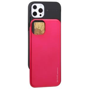 goospery Goofspery Sky Dia Bumper TPU + PC Sliding Back Cover Beschermend Case met kaartsleuf voor iPhone 13 Pro (Rose Red)