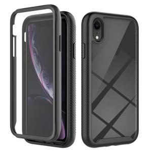 huismerk Starry Sky Solid Color Series Shockproof PC + TPU Hoesje met PET Film Voor iPhone XR (Zwart)