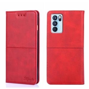 huismerk Voor Oppo Reno6 Pro Cow Texture Magnetic Horizontal Flip Leather Phone Case