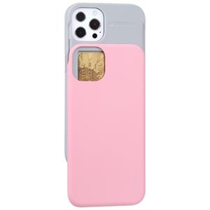 goospery Goofspery Sky Dia Bumper TPU + PC Sliding Back Cover Beschermend Case met Kaartsleuf voor iPhone 13 Pro (Pink)