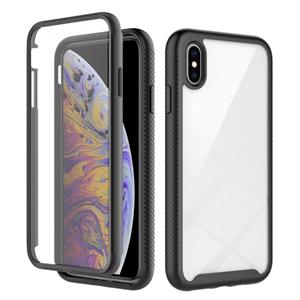 huismerk Starry Sky Solid Color Series Shockproof PC + TPU Hoesje met PET Film Voor iPhone XS Max (Zwart)