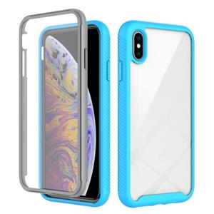 huismerk Starry Sky Solid Color Series Shockproof PC + TPU Hoesje met PET Film Voor iPhone XS Max (Sky Blue)