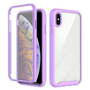 huismerk Starry Sky Solid Color Series Shockproof PC + TPU Hoesje met PET Film Voor iPhone XS Max (Licht Paars)