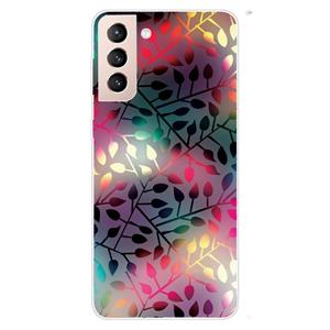 huismerk Voor Samsung Galaxy S22 5G Schokbestendig Geschilderd Transparante TPU Telefoon Beschermende Case (Fluorescerende takken)