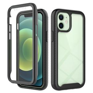 huismerk Starry Sky Solid Color Series Shockproof PC + TPU Hoesje met PET Film Voor iPhone 12 mini (Zwart)