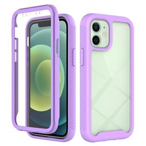 huismerk Starry Sky Solid Color Series Shockproof PC + TPU Case met PET Film Voor iPhone 12 mini (Licht Paars)