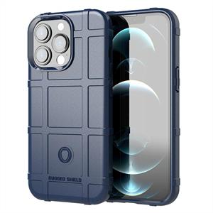 huismerk Rugged Shield Full Coverage Shockproof TPU Case voor iPhone 13 Pro (Blauw)