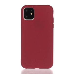 Huismerk Solid Color Frosted TPU telefoonhoesje voor iphone 13 pro max (rode wijn)