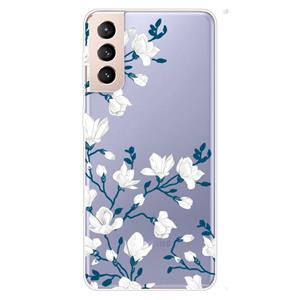 huismerk Voor Samsung Galaxy S22 5G Painted Pattern High Transparent TPU Telefoon Beschermhoes (Magnolia)