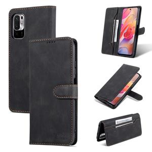 VOOR XIAOMI POCO M3 PRO 5G / REDMI OPMERKING 10 5G AZNS DREAM II HUID VOELHUIS HORIZONTELIJKE FLIP LEREN CASE (BLACK)