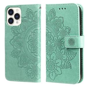 huismerk 7-bloemblaadje bloemen embossing patroon horizontale flip PU lederen geval met houder kaart slots & portemonnee & fotolijst voor iPhone 13 Pro Max (g