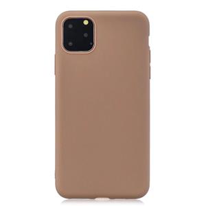 Huismerk Solid Color Frosted TPU Telefoonhoes Foriphone 13 Pro (Brown)