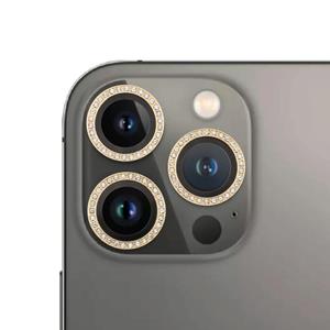 huismerk 9H Point Boor Camera Lens Protector Circle voor iPhone 13 Pro Max / 13 Pro (Gold)